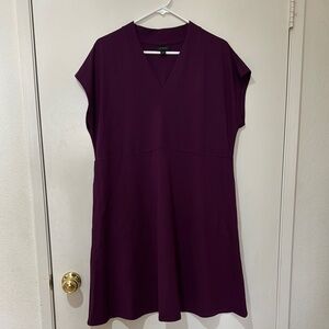 J. Jill Claret Plum Purple Short Sleeved Dress